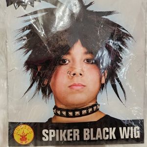 KIDS spiky black wig‎